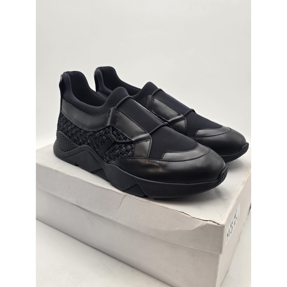Robert Clergerie SALVY Shoes Mens Size 10.5 Black‎ Slip On Leather Sneaker New